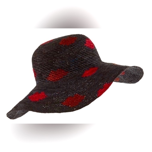 COPY - COPY - Yestadt Millinery Kisses Packable Straw Hat in Black NWOT - Picture 3 of 3